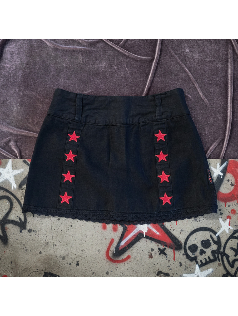 Vintage TRIPP NYC Reversible Star/Pinstripe Mini Skirt - XS